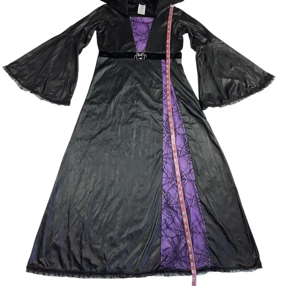 Spirit Halloween Sorceress Witch Hooded Dress Costume Girls XL 14 - 16 Spider